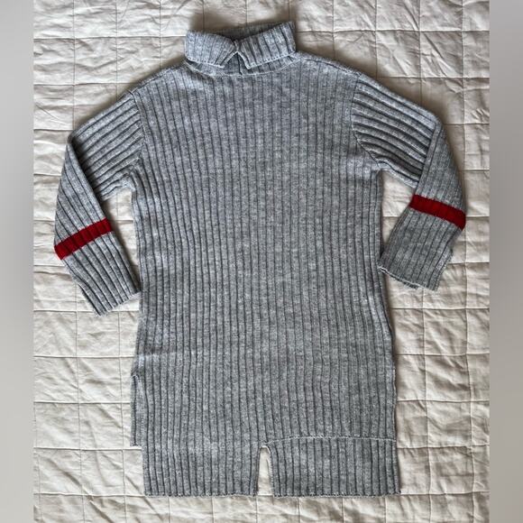 NWT Avantlook Artsy Grey Chunky Rib Knit Asymmetrical Cut Mini Dress / Tunic - S - Picture 3 of 9